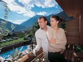 Aussicht auf Meran vom Wellnesshotel Erika aus
