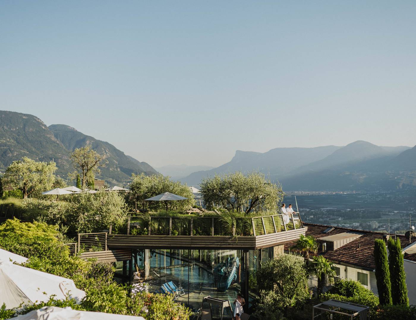 Gartenlandschaft des Hotel Erika in Meran