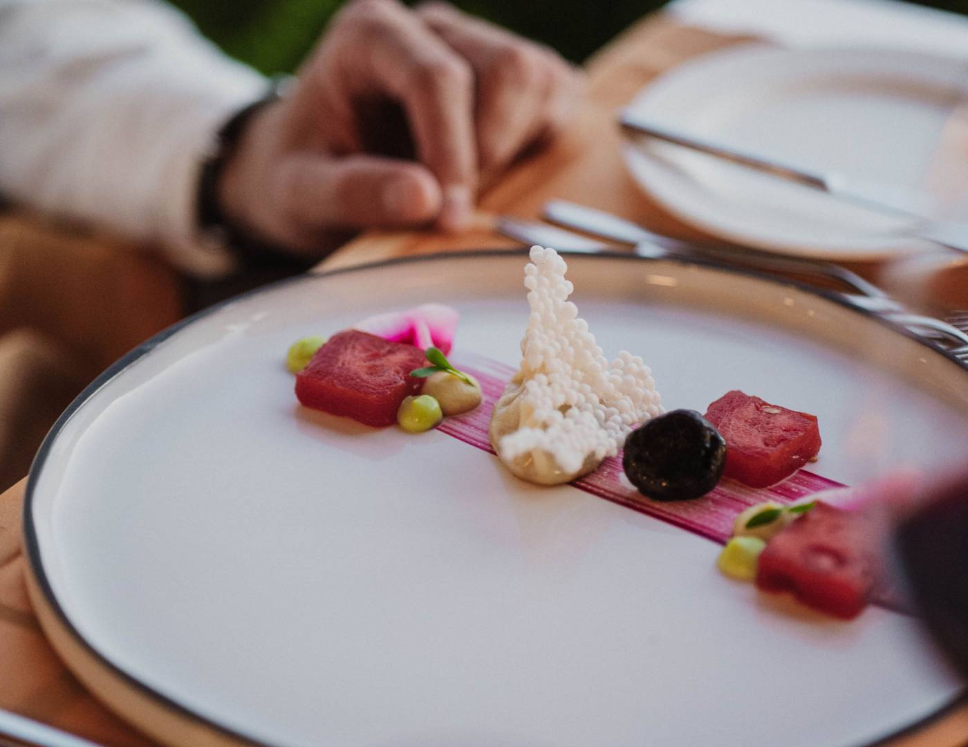 Dessert at the gourmet hotel in Tirolo