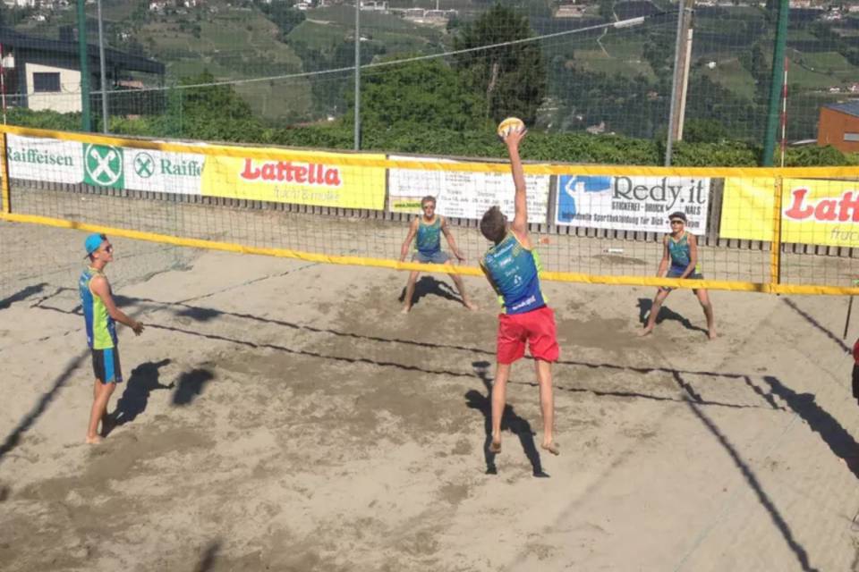 Playing beach volleyball at Hotel Erika, the beach volleyball hotel in South Tyrol